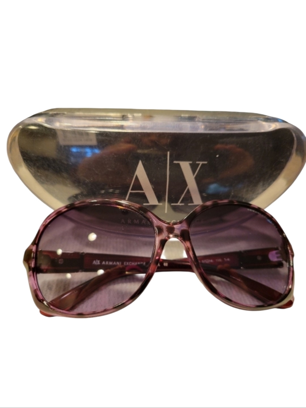 Y2K Armani Exchange A/X Oversize Sunglasses A/X 249/S Rose Pink Tortoise